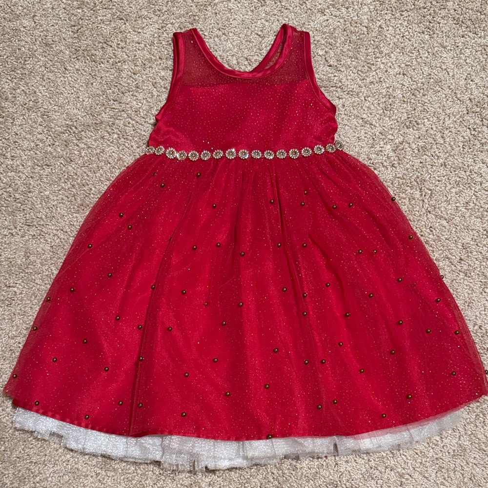 American Princess Sparkling Red Kids Dress